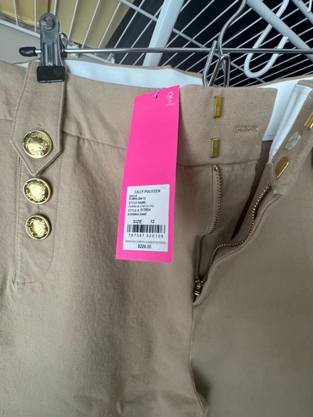 LILLY PULITZER PARRISH PANTS EVENING SAND TAN NWT 12 - Picture 3 of 3